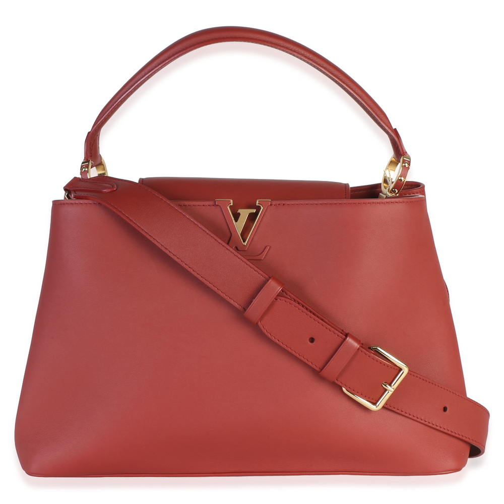 Louis Vuitton Rust Smooth Grained Calfskin Capucines GM Souple